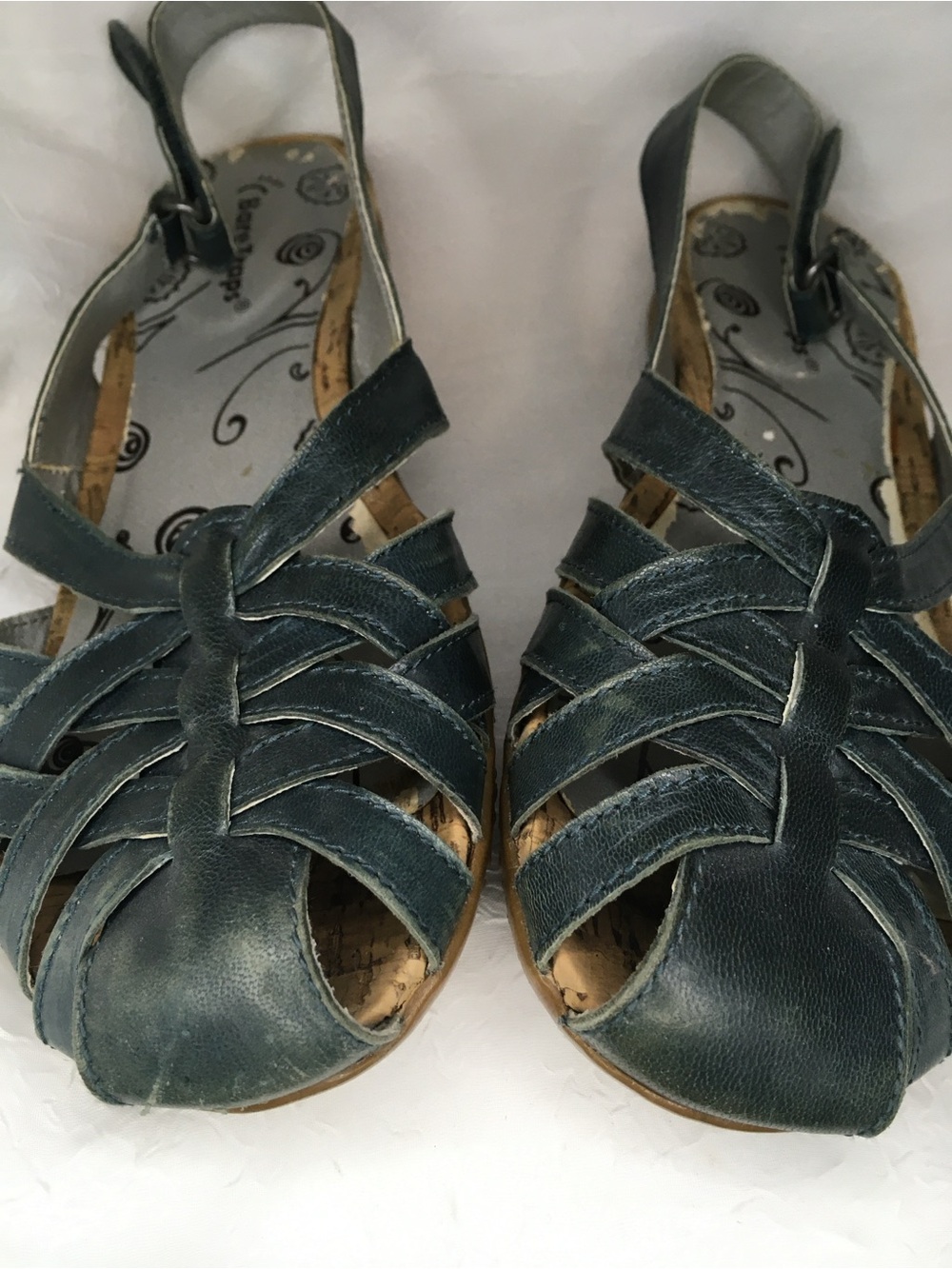 Blue Leather BareTraps Rumily Slingback Closed Toe Comfort Sandals -9M- - Picture 5 of 9